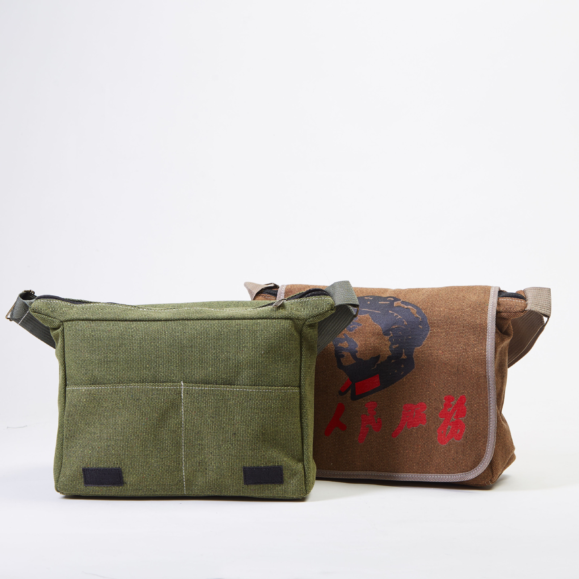 红军包单肩包五角星包为人民服务包老式挎包帆布绿书包怀旧雷锋包