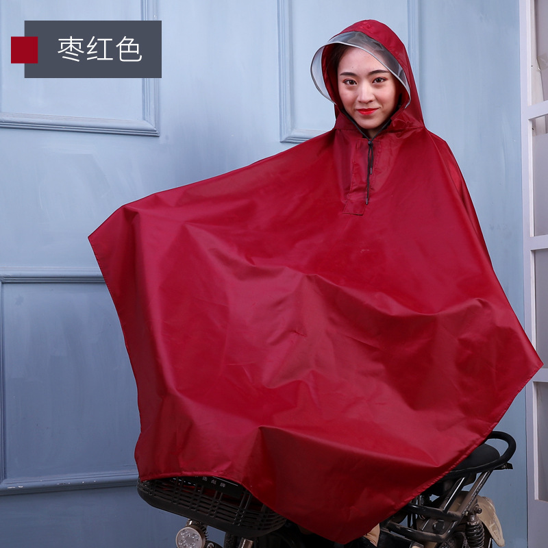 Zhuo Dry Raincoat Bicycle Poncho Electric Car Poncho Thickened Oxford Cloth Poncho Luminous Transparent Big Brim Poncho