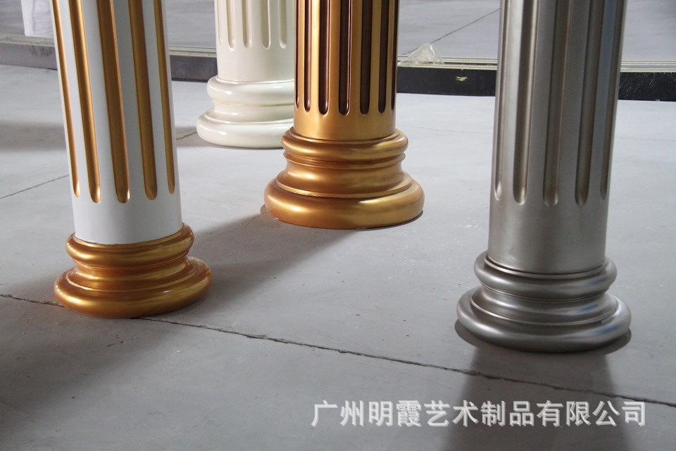 厂家供应玻璃钢罗马柱 描金罗马柱 螺纹柱子 透光砂岩柱 包柱