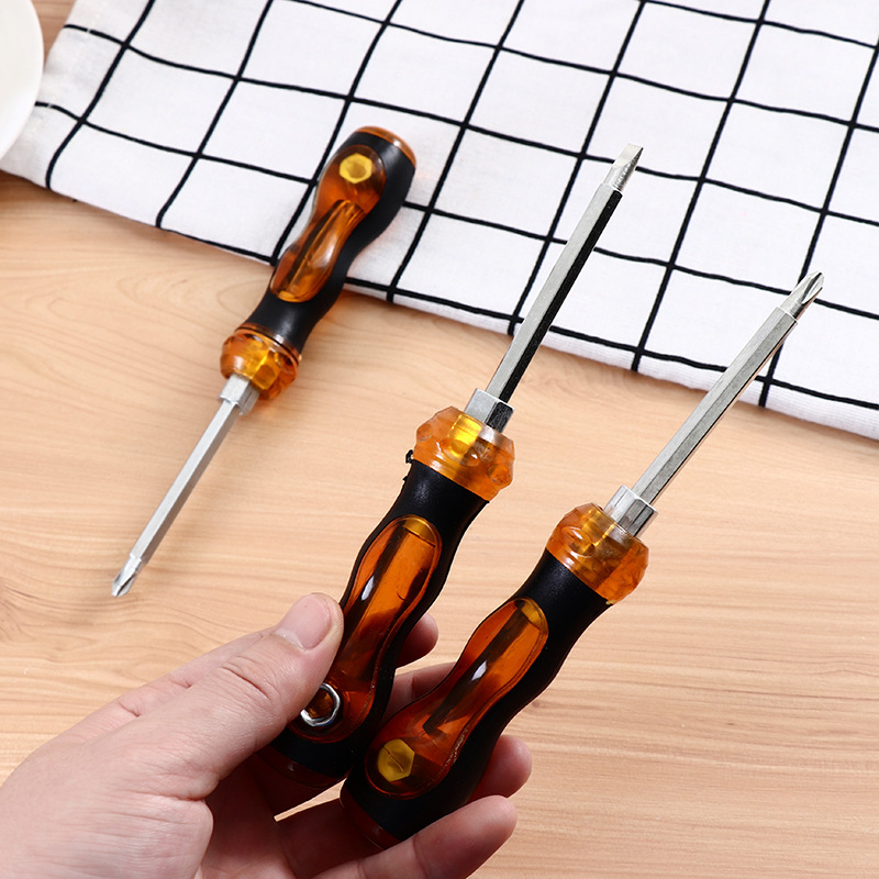 不锈钢手动螺丝刀 4寸透明3用改锥 3用梅花螺丝刀 厂家直销特价