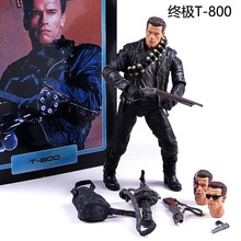 T2终结者手办未来战士2 T800 T1000 阿诺可动人偶玩具模型 NECA