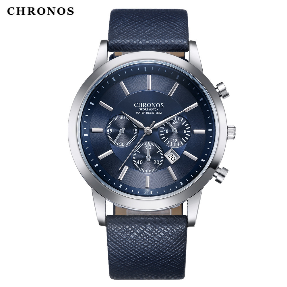 2023 Cross-Border Live Broadcast Popular Chronos Men's Watch Casual Belt Calendar Watch Men's Wholesale Watch