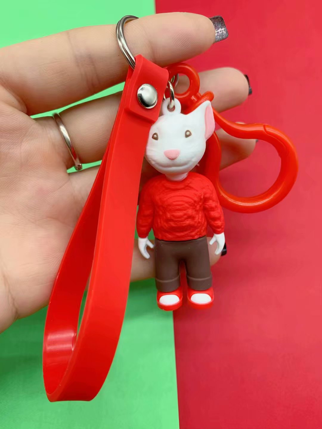 2019年新款滴胶鼠小弟公仔pvc胶公仔男女包包挂饰 抓娃娃机小礼品