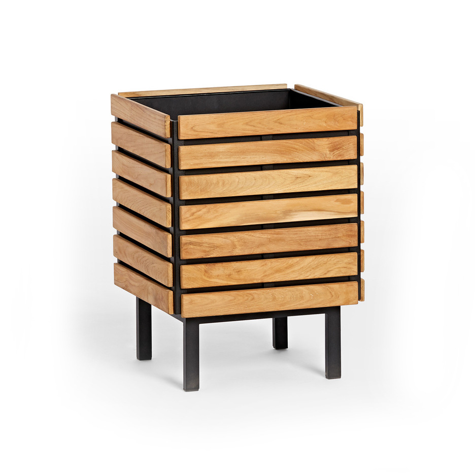 钢木户外花钵售楼处酒店景观防腐木实木花槽商场定制创意组合花箱