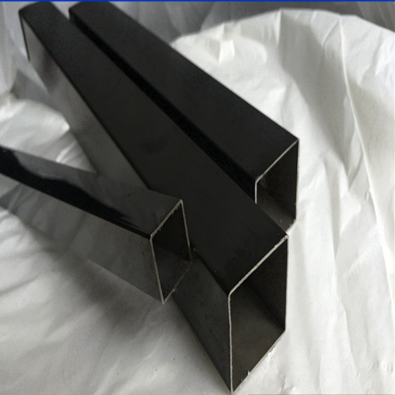 黑钛不锈钢方管35*35 黑钛拉丝方通38*38 黑色201不锈钢管40*40mm