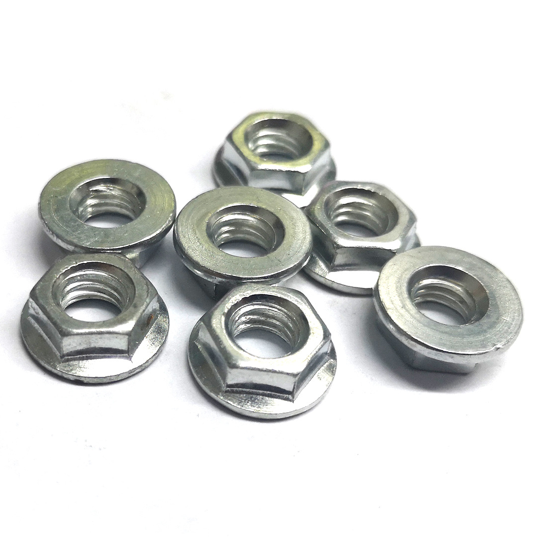 【非标】薄法兰平底m6*10*4.8 镀白 带垫扁螺母 六角法兰薄螺母