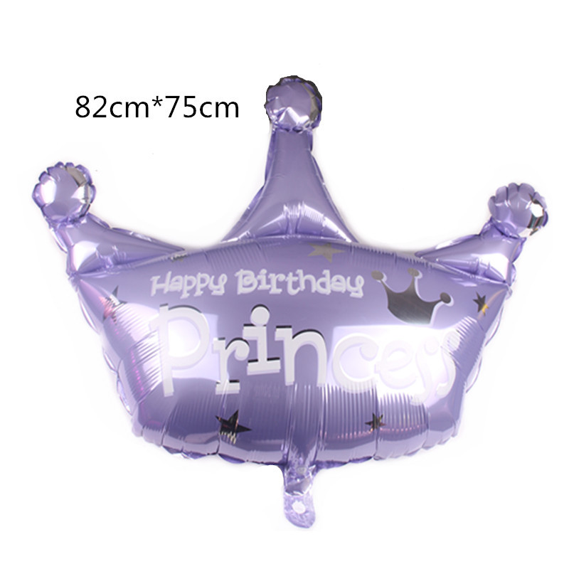 New Baby Crown Prince Princess Crown Aluminum Balloon Children's Birthday Party Aluminum Foil Helium Balloon Wholesale
