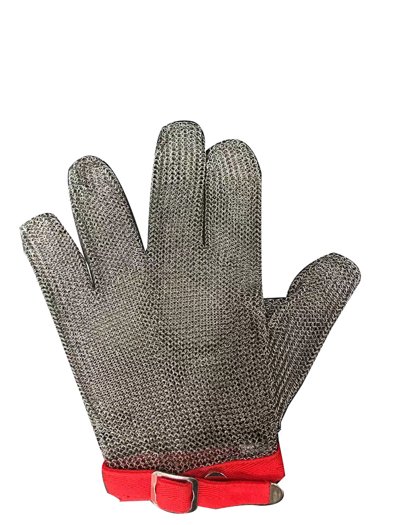 不锈钢环防切割手套五指金属钢丝钢环五级防割耐磨手套电锯屠宰