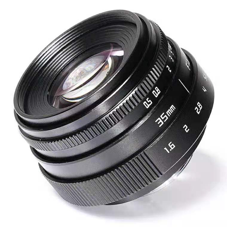 35mmf1.6 cctv mini lens 广角微单相机镜头c口电影镜头黑色 批发