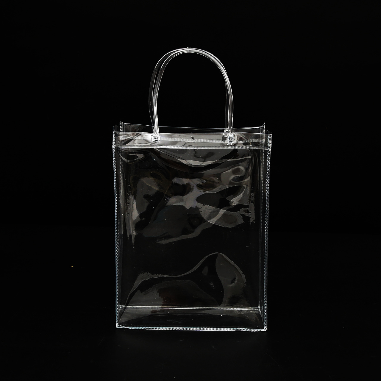 定做透明pvc手提空白袋 批发塑料服装包装袋 定制通用袋广告logo