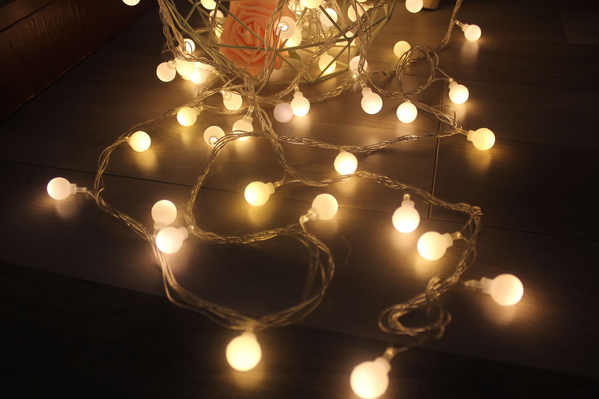 新款彩色led小圆球串灯室内装饰彩灯ins装饰彩灯串满天星圣诞彩灯