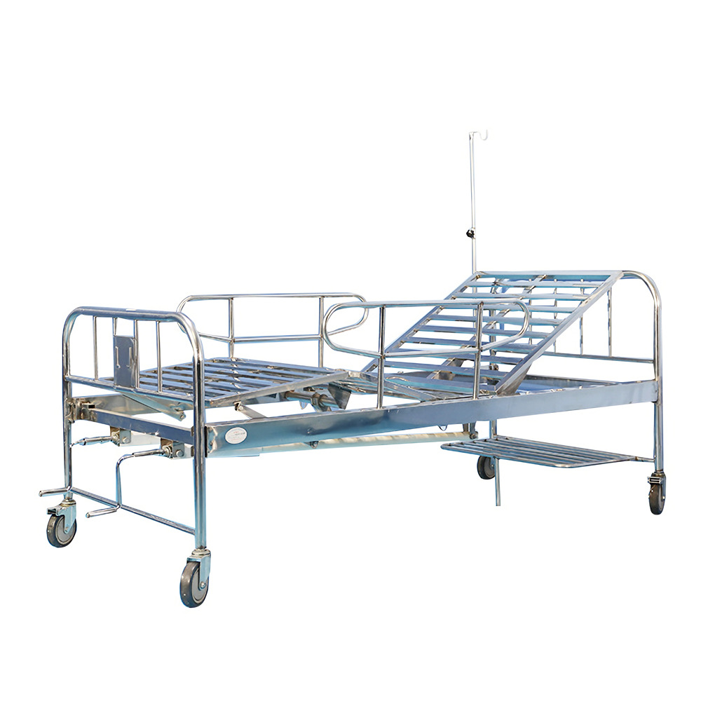 不锈钢病床厂家304不锈钢手动病床医用多功能护理床