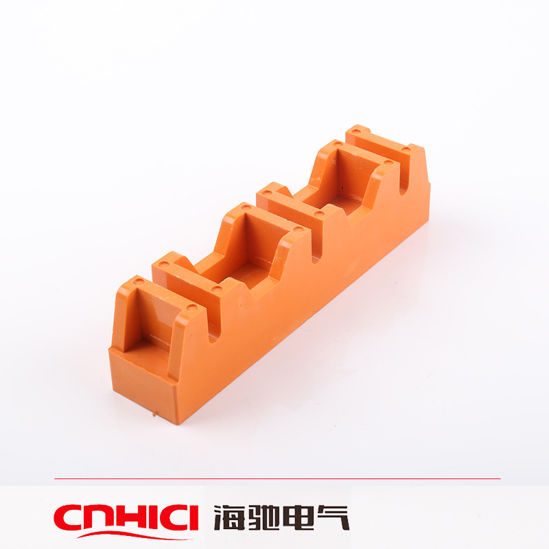 海驰电气 母线铜排夹母线夹 母线框 母排支架 黄色垂直母线夹55-7
