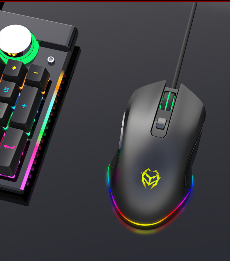 g21 宏编程游戏鼠标rgb跑马灯光电有线鼠标电竞6400dpi可调