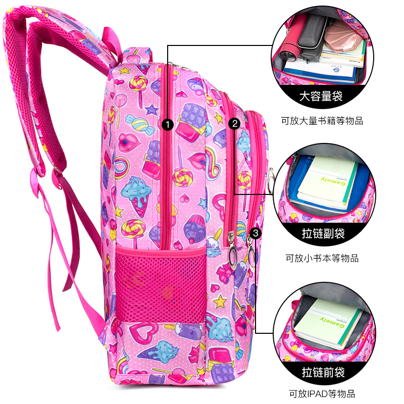 New Primary School Student Schoolbag Printing Lightweight Breathable Spine Protection Grade 1-6 Elementary School Studebt Backpack Cross-Border Foreign Trade