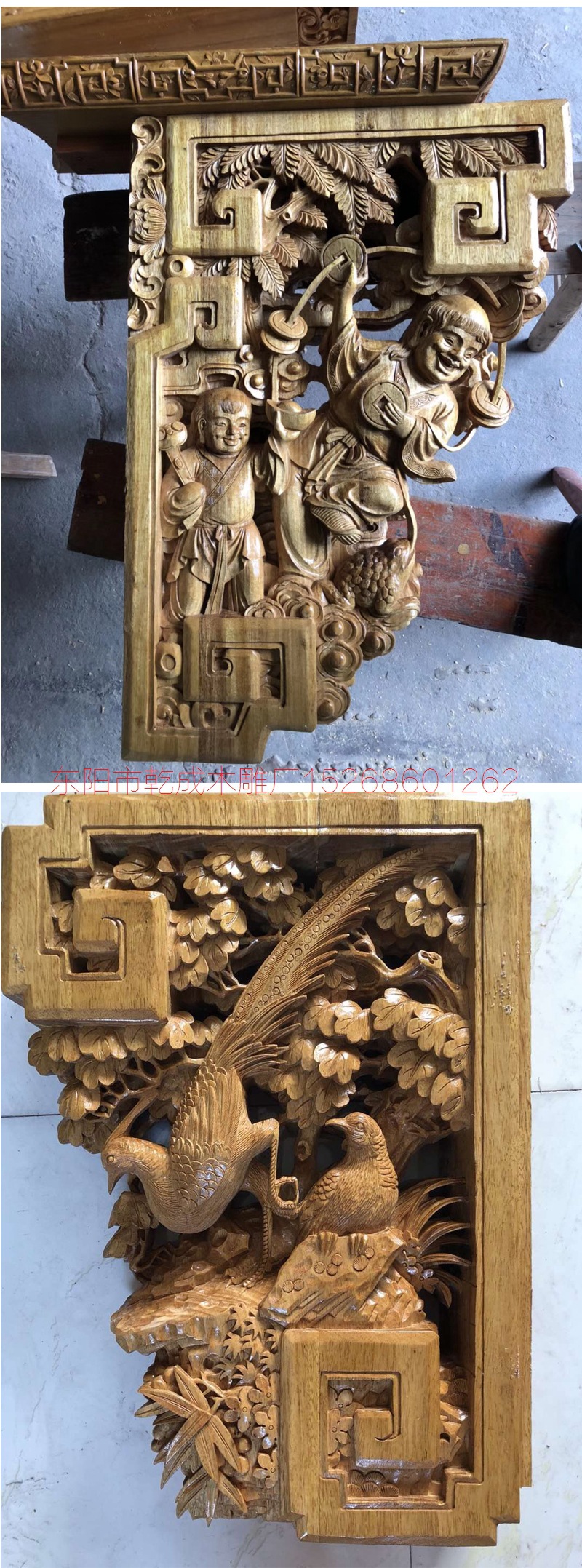 东阳木雕厂实木雕花牛腿雀替房梁梁托拖成品角花中式仿古建筑柱头