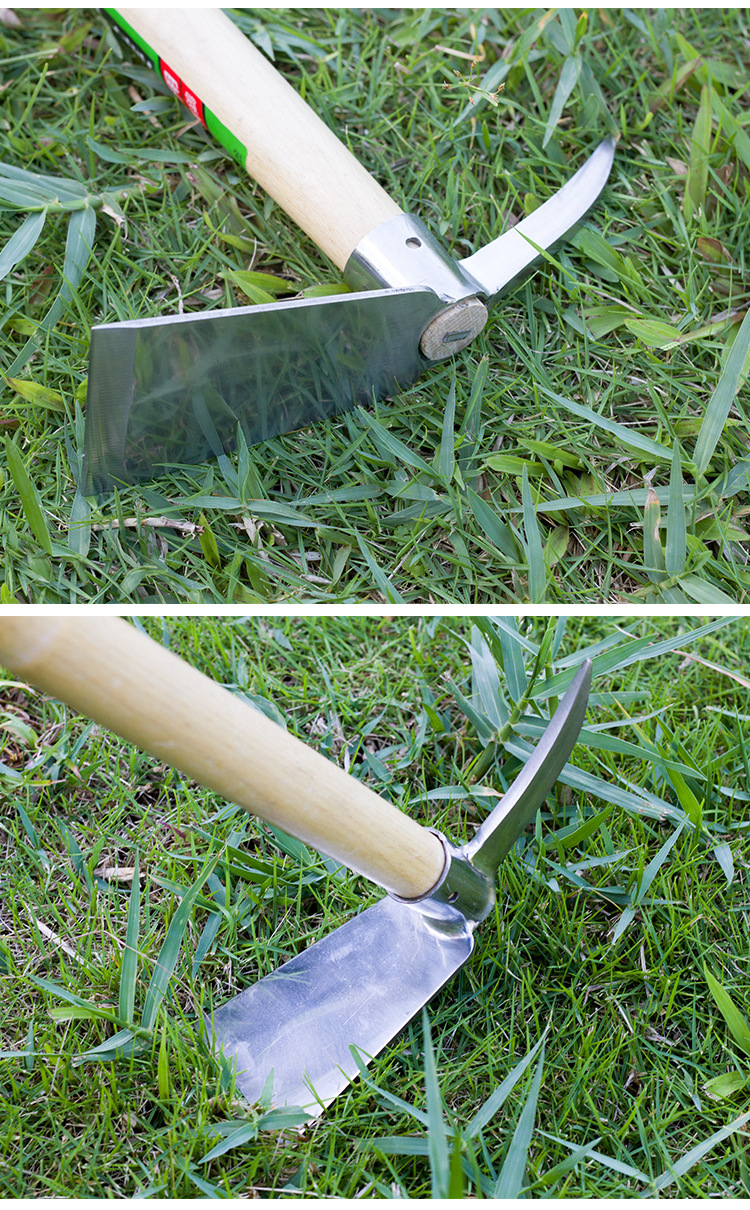 台湾胜大业木柄小锄头农用除草耙子农具两用镐种菜赶海园艺工具锄