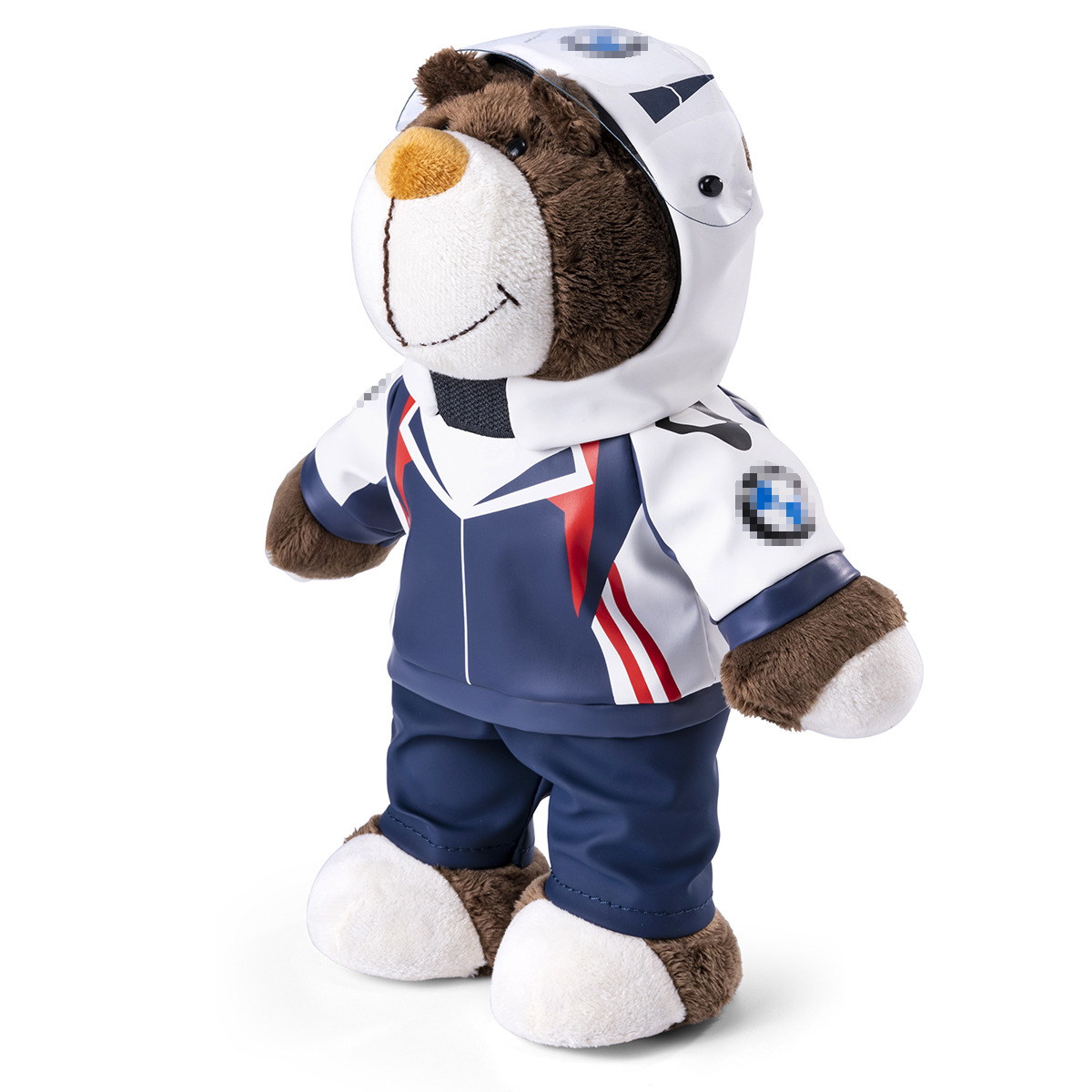 潮玩机车熊毛绒公仔车迷ins拉力熊摩旅小熊4s店汽车车标礼品批发