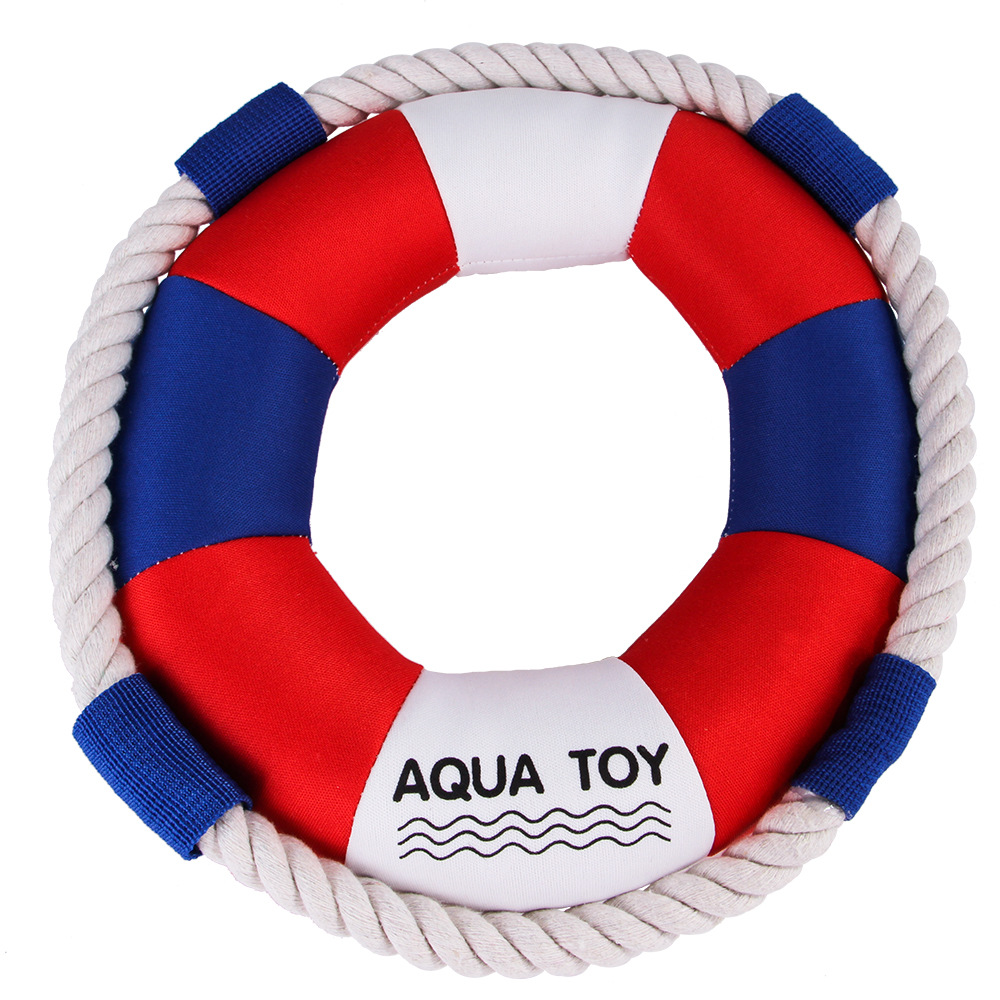 Amazon's New Pet Vocal Toys Bite Resistant Cotton Rope Golden Retriever Method Fighting Dog Swimming Ring Toys