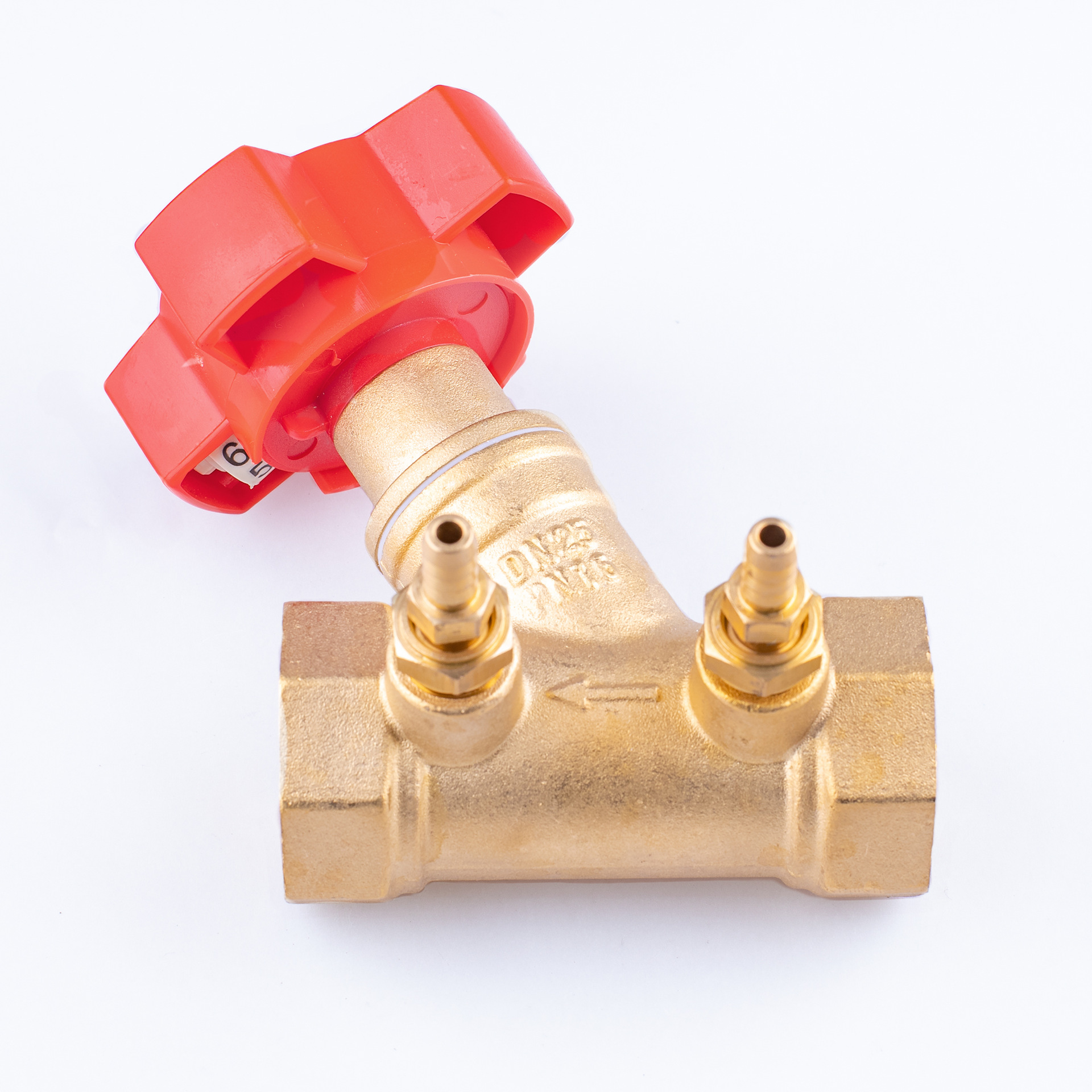 黄铜数字锁定平衡阀静态水力平衡阀调节阀带温气水动测温阀限流阀