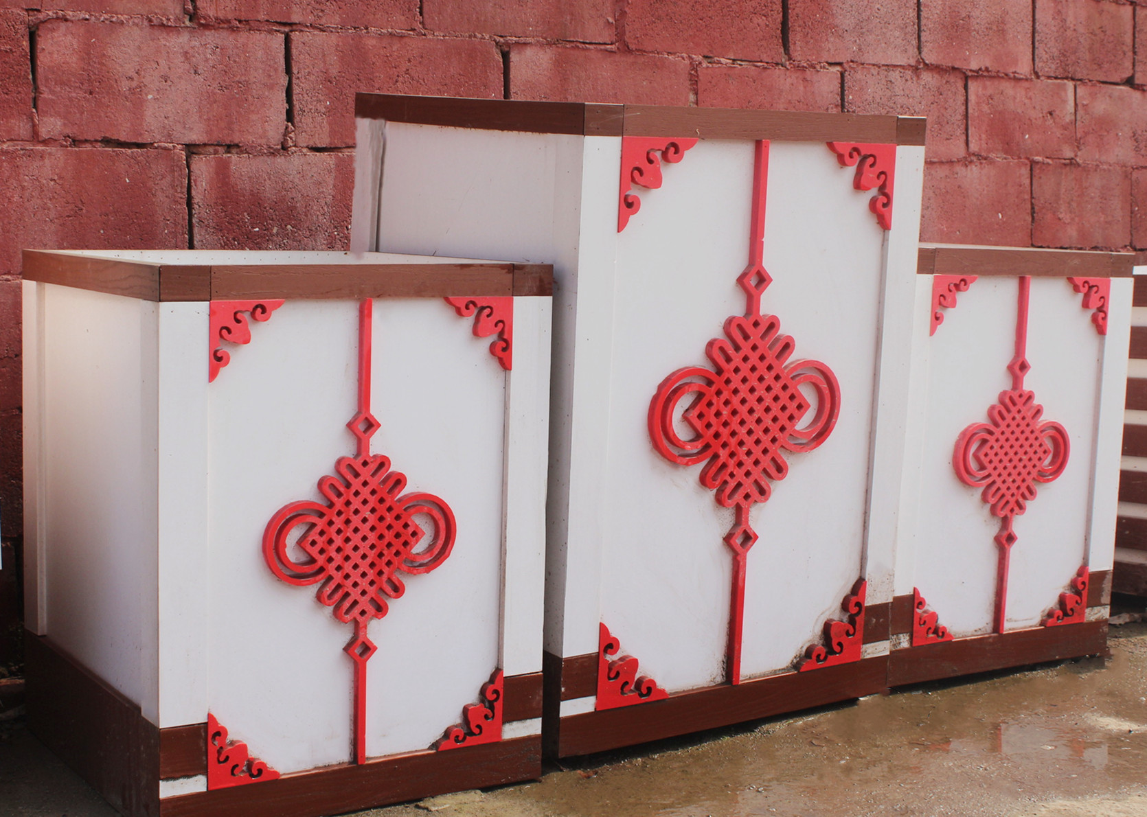 户外绿化市政道路 花园酒店广场 pvc中国结花箱 丽庄厂家直销