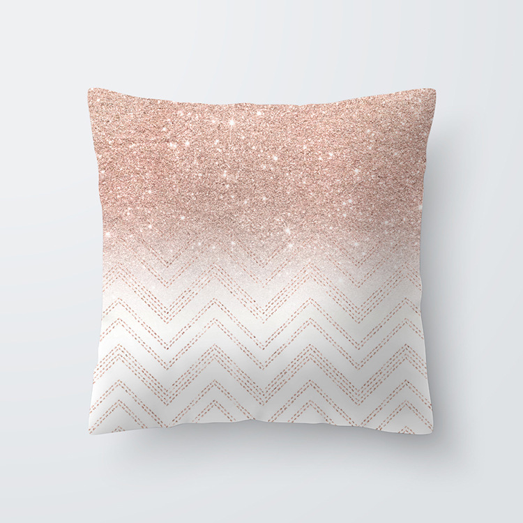 玫瑰金粉桃皮绒抱枕套沙发靠垫套 wish热卖枕套靠垫 厂家批发