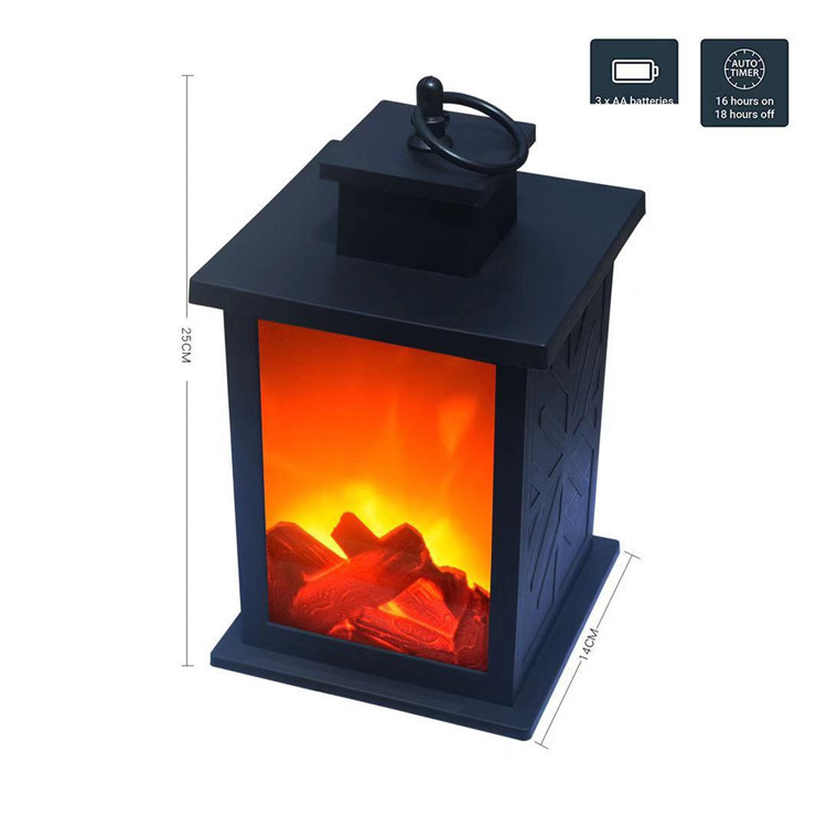 Flame Fireplace Storm Lantern Smart Touch Switch Simulation Fire Charcoal Ornaments 