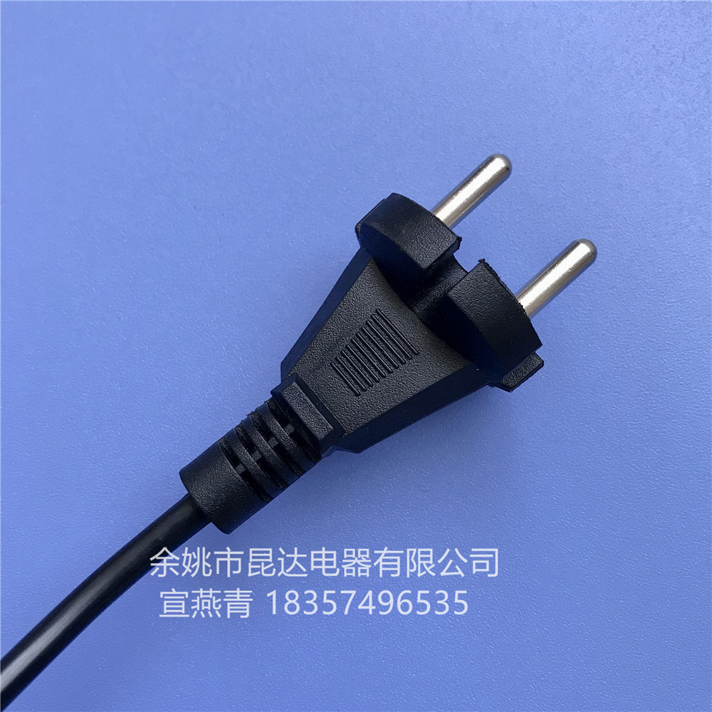 欧式多国认证法国头二芯圆头电动工具插头电源线16a250vh05vvf