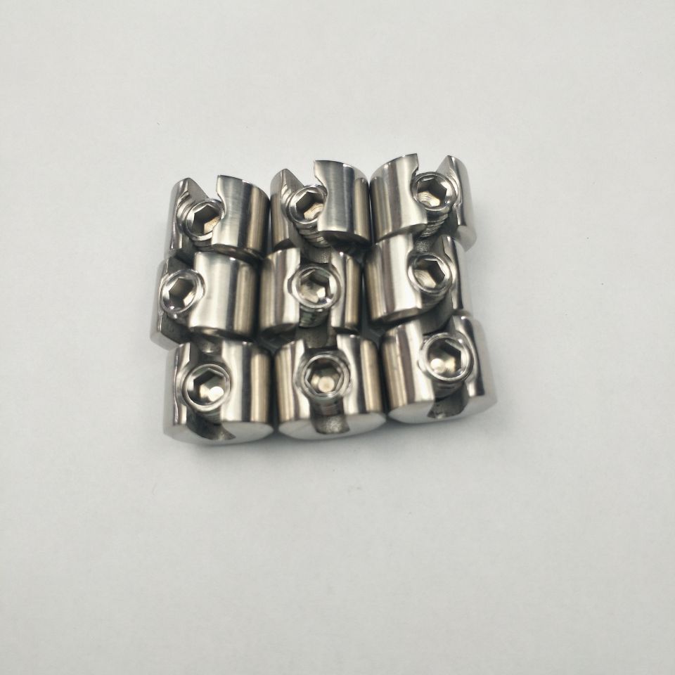 钢丝绳接线器带顶丝接线器十字卡头机加工件花兰配件厂家直销