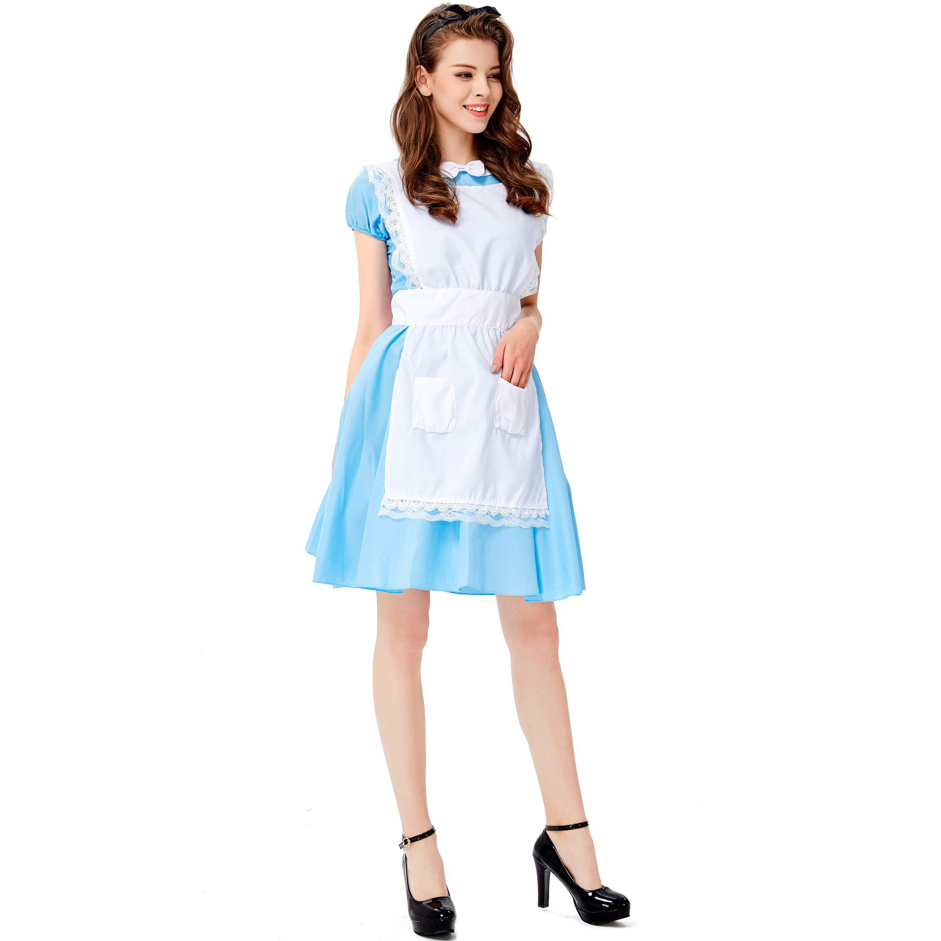 分码 新款 欧美女佣服女仆装 德国啤酒节服装咖啡厅服务生制服