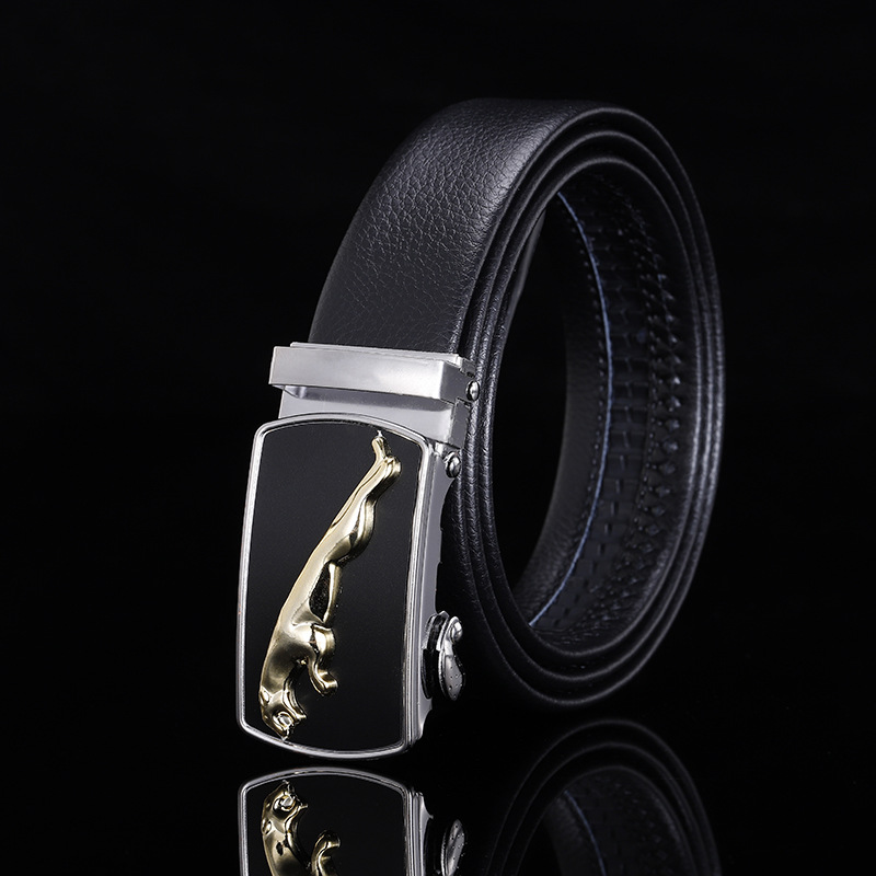 Kaijizun Men's Leather Belt Business Casual Black Sports Car Automatic Buckle Gift Belt Factory Wholesale