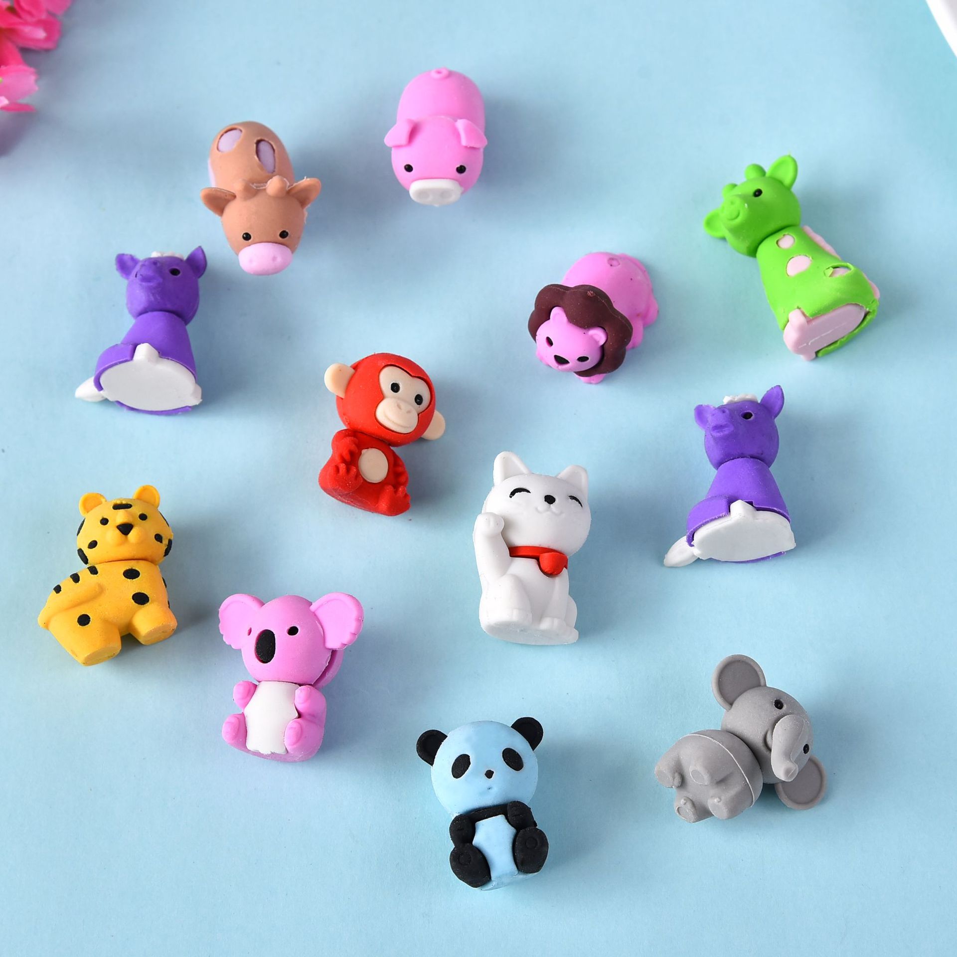 creative eraser pig animal shape cartoon 3d eraser children student studying stationery gift prizes