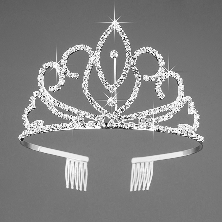 跨境新娘饰品皇冠头饰水钻镶钻女王发饰王冠婚礼欧美生日蛋糕装饰