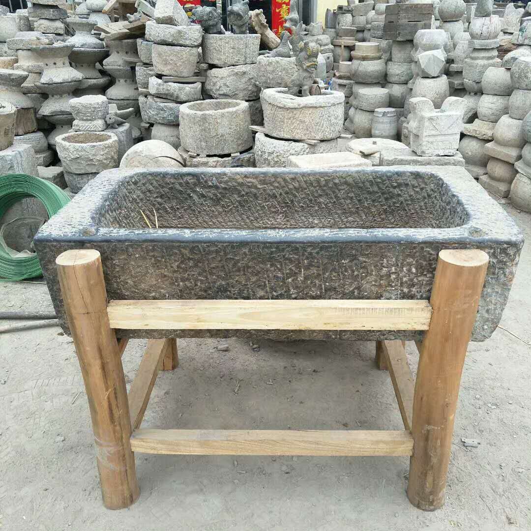 石槽水槽 仿古流水石槽老石槽水景石槽 花盆鱼缸旧石槽流水摆件