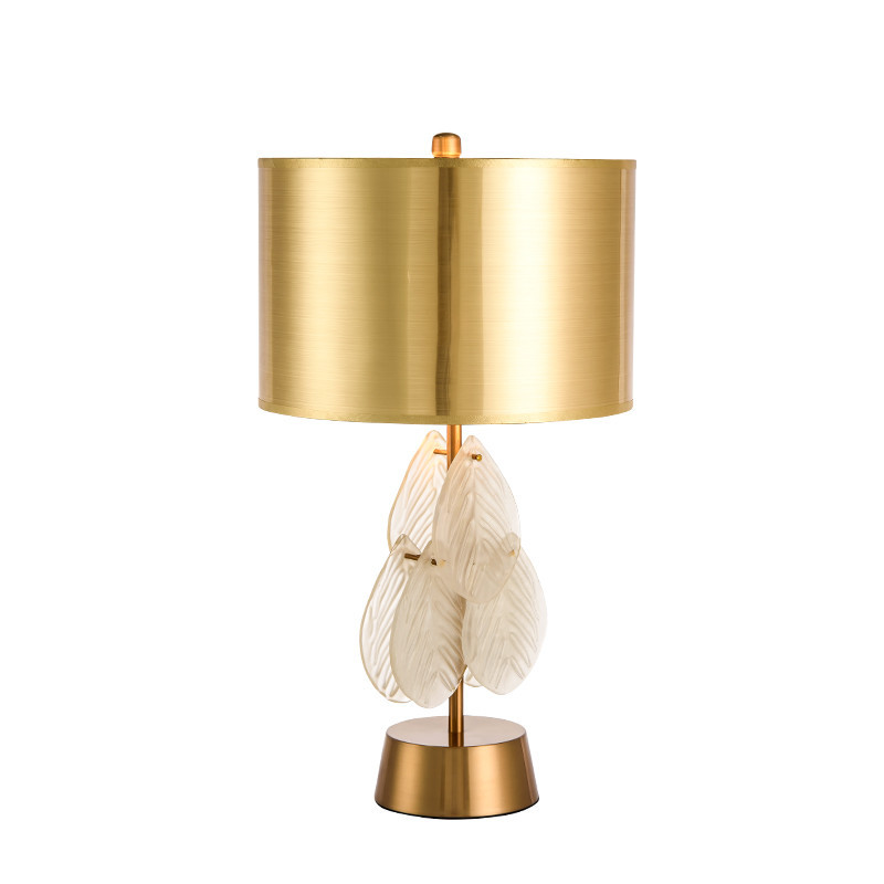 美式创意玻璃水晶树叶台灯后现代个性设计师客厅卧室床头装饰台灯