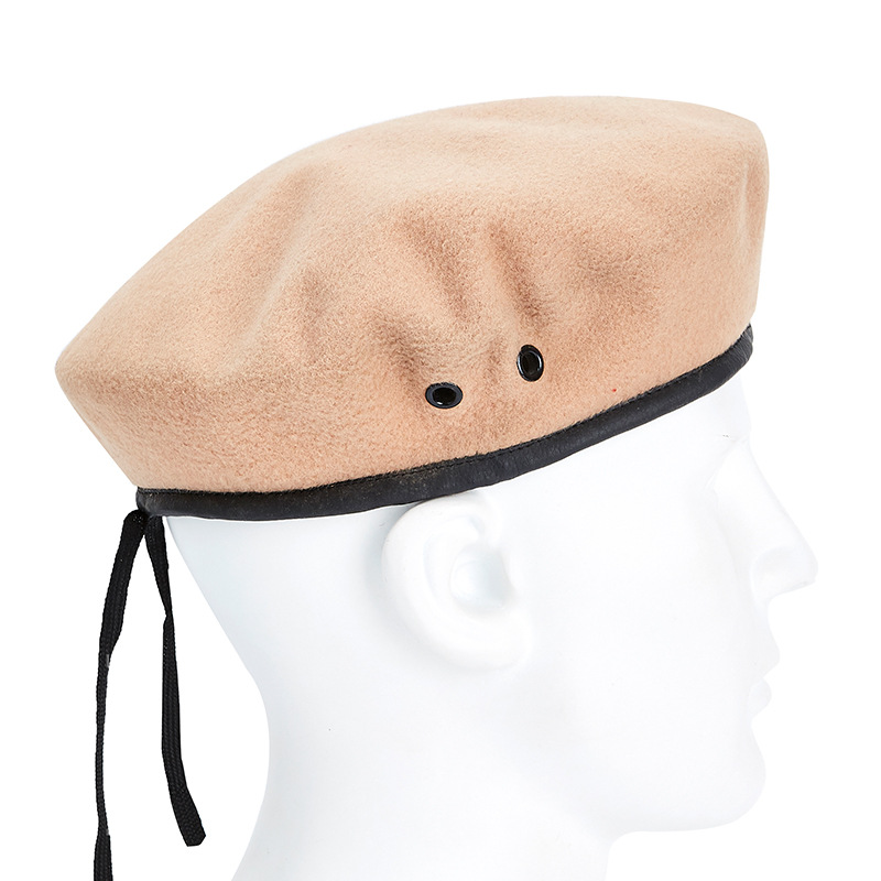 羊毛贝雷帽韩版军帽保安部队军人水兵舞表演士兵帽帽子贝雷帽批发