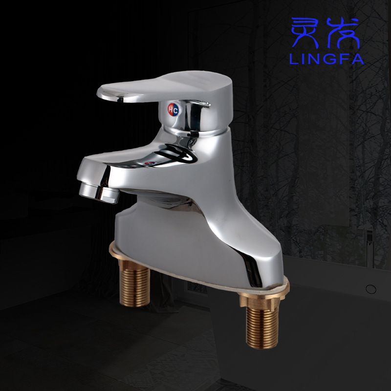 oem贴牌 厂家批发 铜飞翔二联面盆水龙头 立柱盆二联冷热水龙头