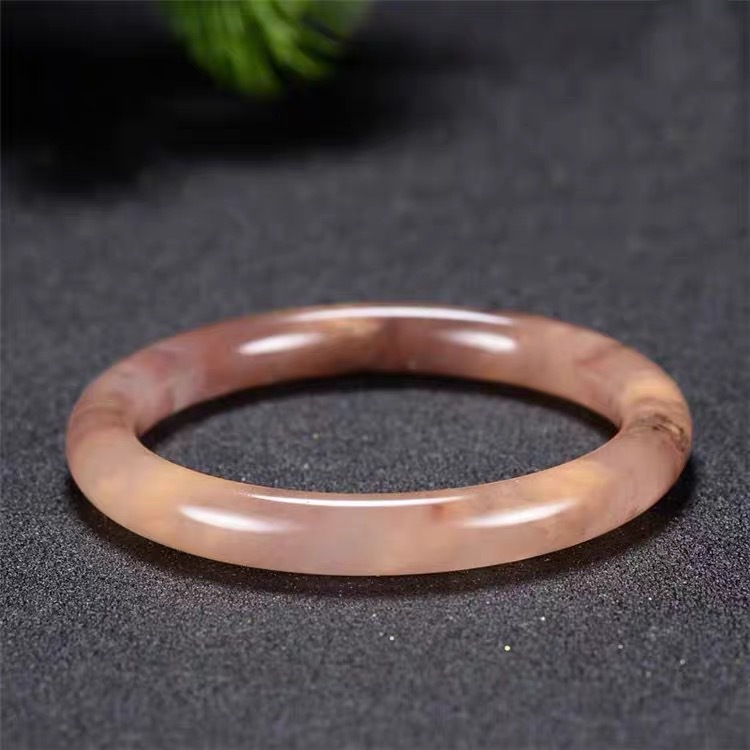 新疆彩玉戈壁玉金丝玉紫罗兰圆条玉石手镯批发直播