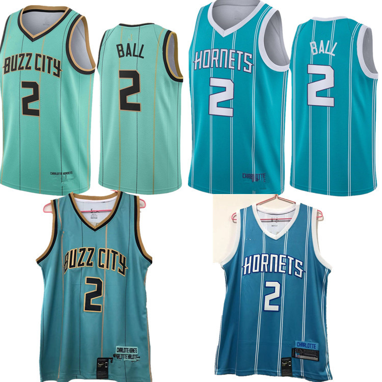 批发nba球衣 黄蜂队2号 ball 鲍尔刺绣篮球服刺绣城市版