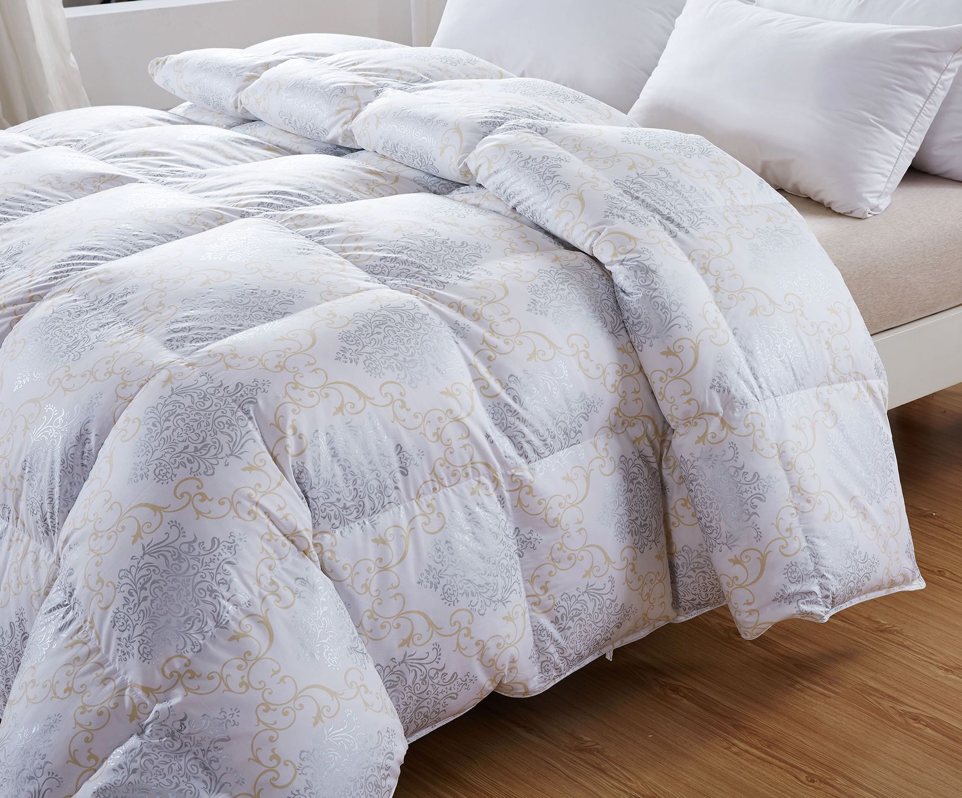 小清新羽绒被壳 80支柔赛丝静柔无响声防钻绒羽绒被套批发被壳