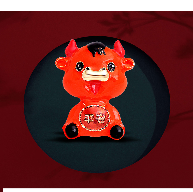 网红滴油胸花中国风平平安安生肖牛年胸针高档可爱卡通胸针扣时尚