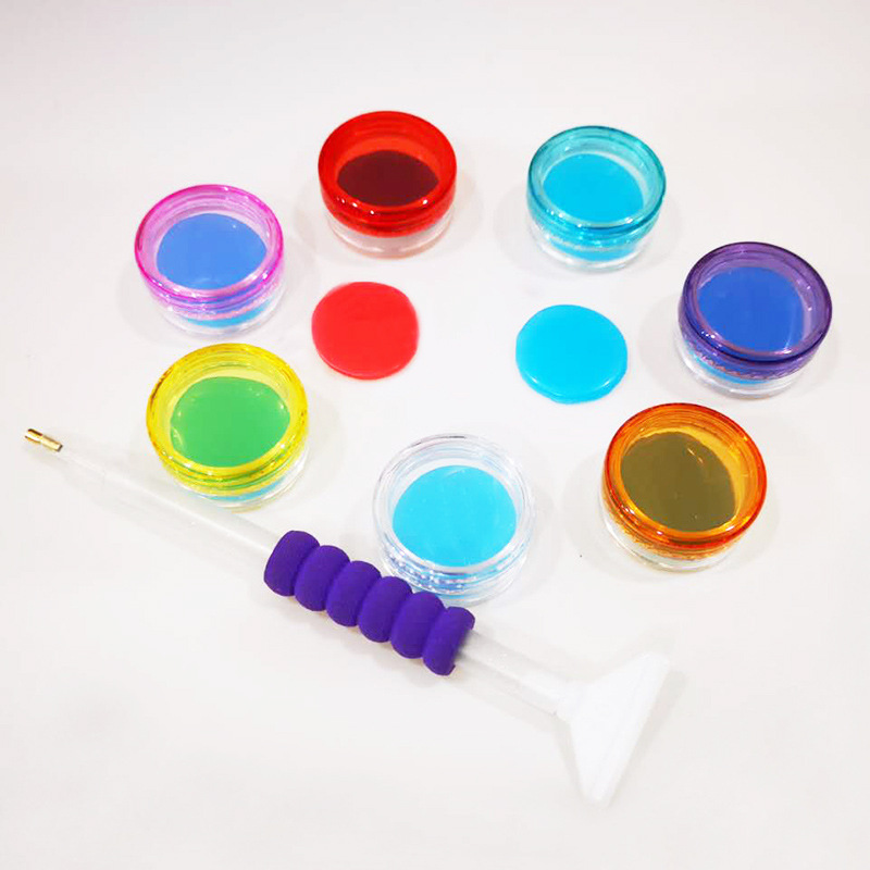 DIY Diamond Painting Point Stick Diamond Plaster Tool Set Color Bottle Square Plaster Bottle Polygon Bottle Cap Plaster Wholesale