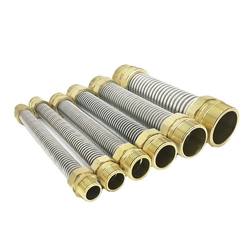 不锈钢空调管风机盘管金属软接铜头冷热水软管中央空调波纹管