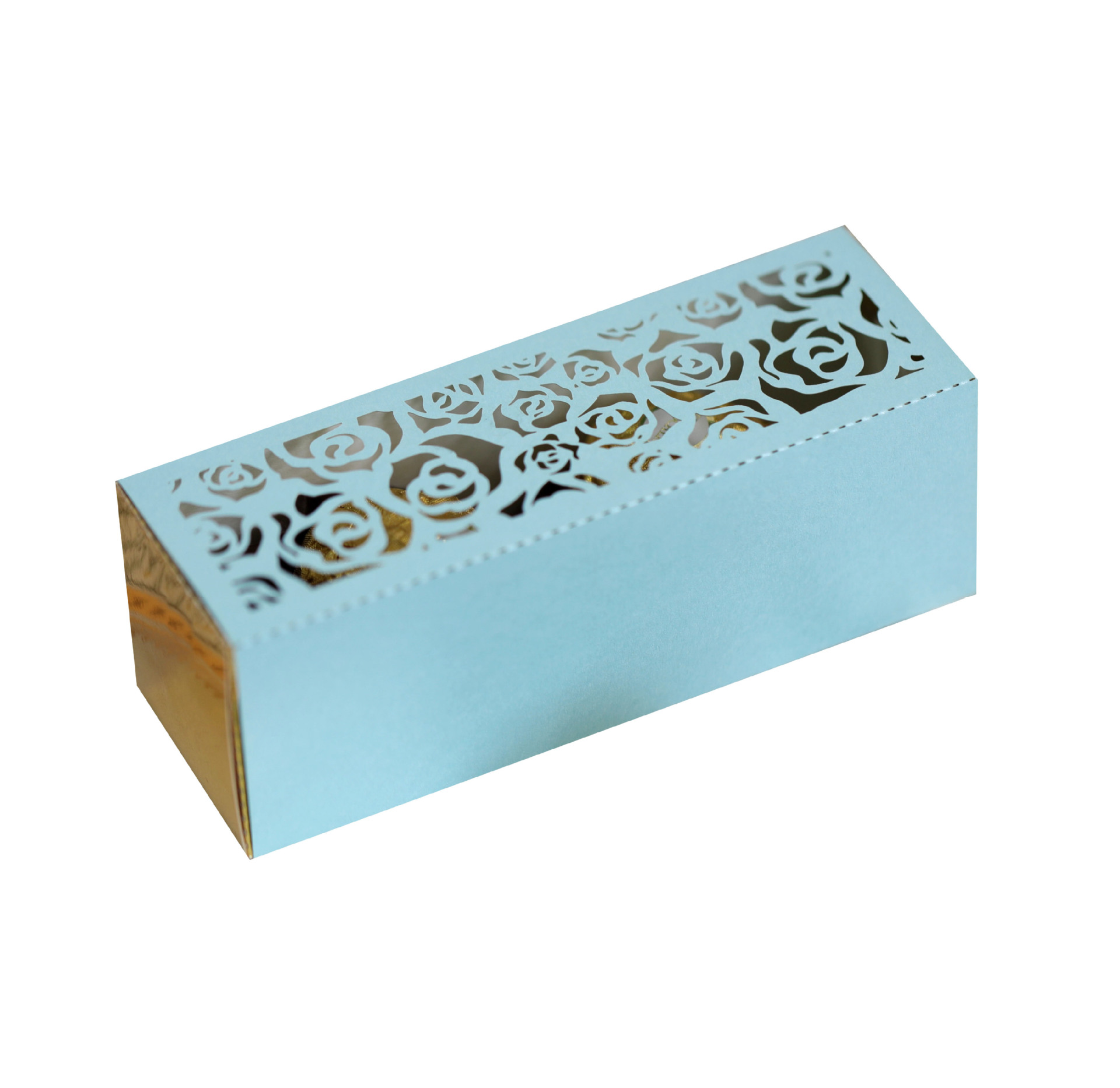 亚马逊粉色玫瑰花纸盒 激光镂空窗花喜糖盒 抽拉巧克力盒深圳批发