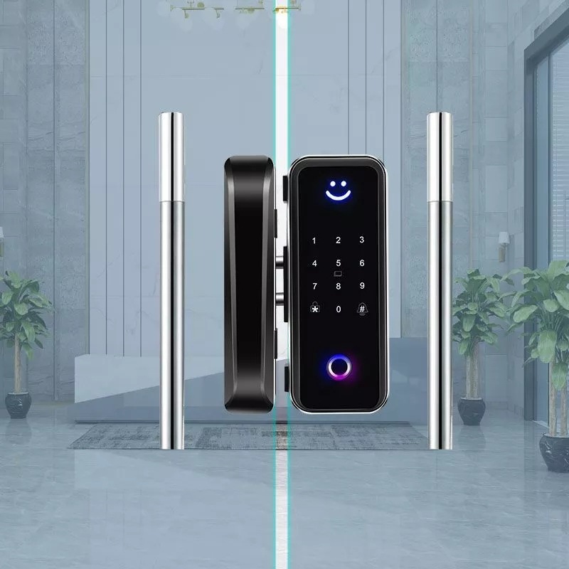 ttlock通通锁app玻璃门锁玻璃锁玻璃门指纹锁 玻璃锁玻璃门指纹锁
