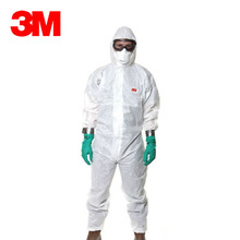 3M4545白色连体防护服喷漆打农药实验室防尘防化防静电工作服