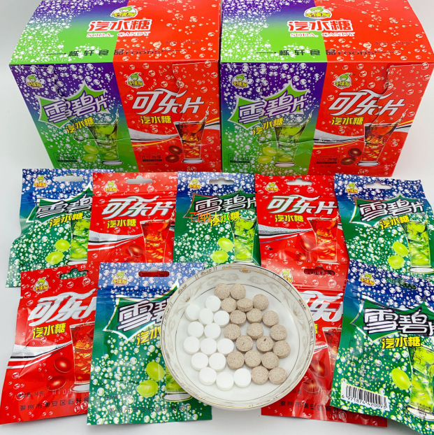 千佳晟汽水糖雪碧汽水味糖可乐片汽水味糖果1袋14g炎炎夏日泡1杯
