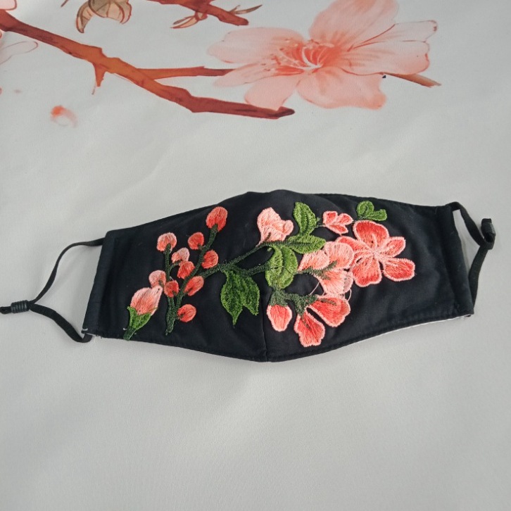 民族风绣花口罩防晒春夏季骑行防风挂耳式口罩女透气防花粉防气味