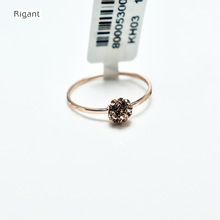 2022新款韩版时尚小清新花朵花团满钻玫瑰金保色女宝石金戒指指环