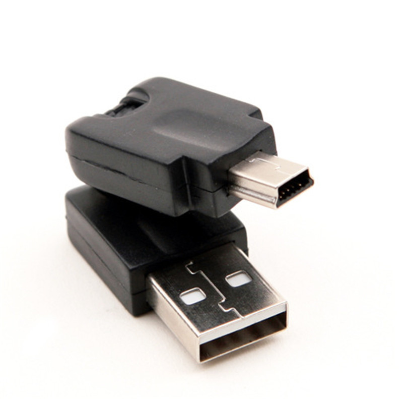 mini5pin公转换头适配器360度旋转usb20a公对5pin公电脑转接头